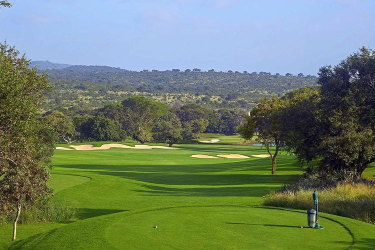 Fairway at Leopard Creek Country Club with the Kruger beyond